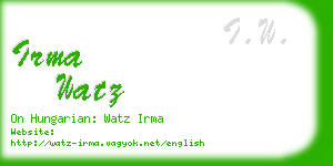 irma watz business card